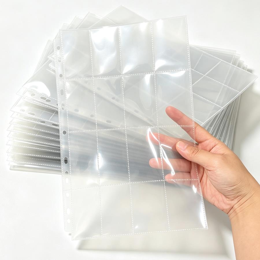 Trading Card Binder - 20/50 Stück Sammelkarten-Ordner Nachfüllseiten, 16 Taschen