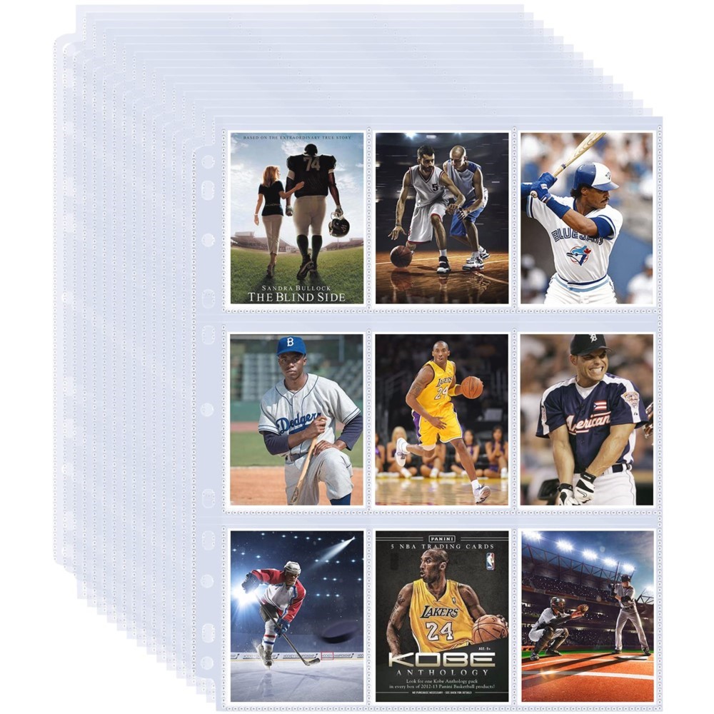 Pokemon Binder Card - 50 Blatt 9-Taschen-Sammelkarten-Schutzhüllen, einseitig, 11 Löcher,
