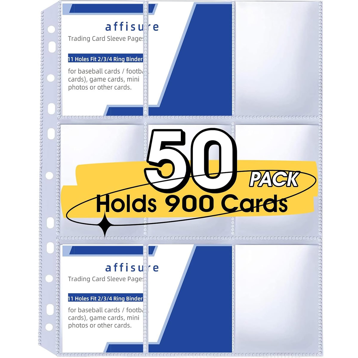 Pokemon Binder Card - 50er-Pack 9-Taschen-Kartenhüllen für 900 Karten, doppelseitige
