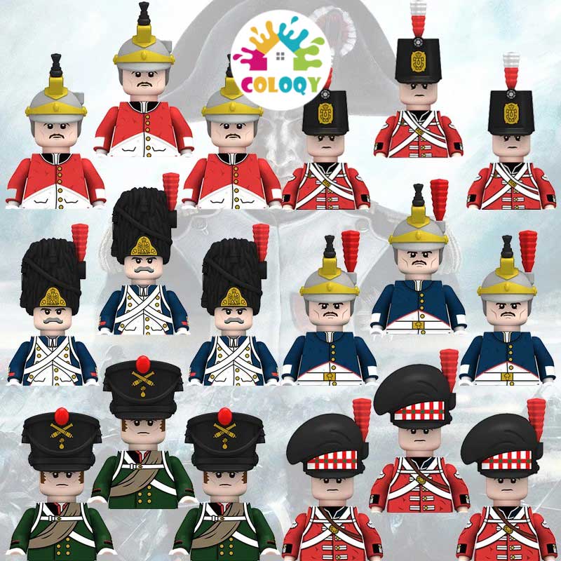 Lego Minifigure Holder - 10 Stück Napoleonische Kriegssoldaten-Bausteine aus dem